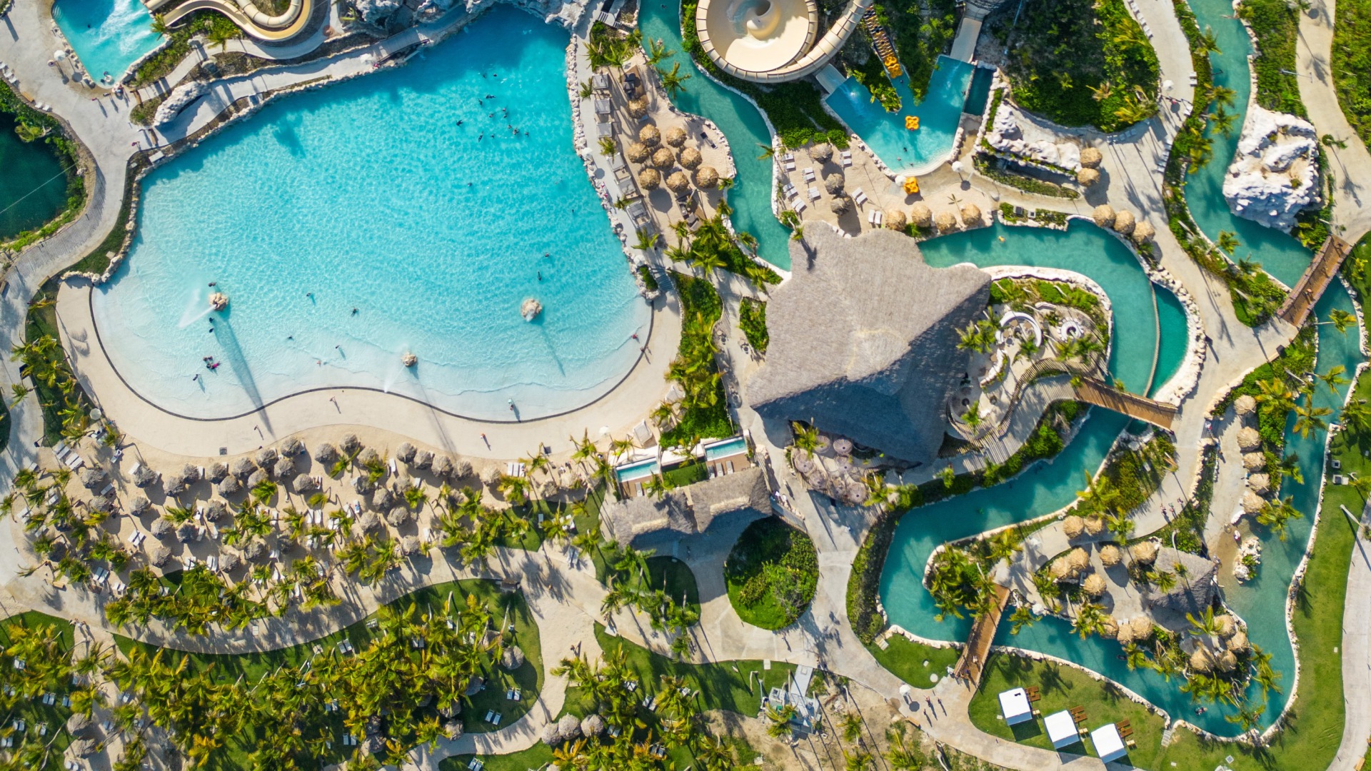 El Dorado waterpark aerial view in Cap Cana Dominican Republic