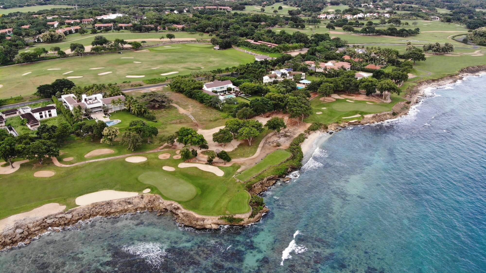 Teeth of the Dog Golf Course — aerial view of ocean holes, Casa de Campo